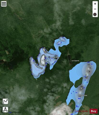 Annette, Lac depth contour Map - i-Boating App - Satellite