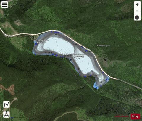 Anse Pleureuse  Lac De L depth contour Map - i-Boating App - Satellite