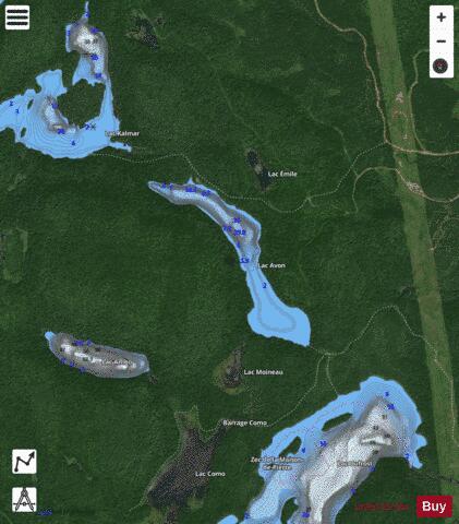 Avon  Lac depth contour Map - i-Boating App - Satellite