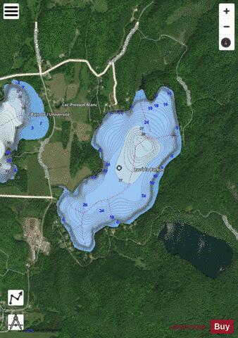 Barbue, Lac a la depth contour Map - i-Boating App - Satellite