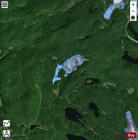 Lac Denise depth contour Map - i-Boating App - Satellite