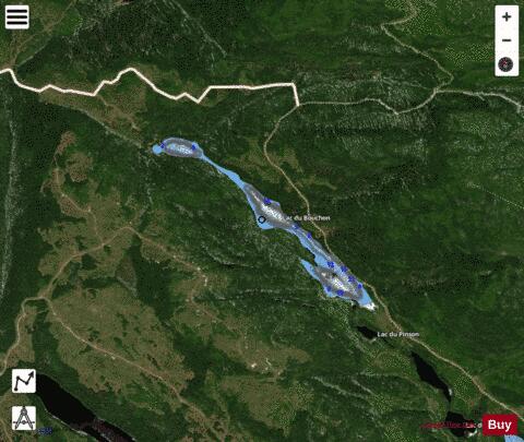 Bouchon  Lac Du depth contour Map - i-Boating App - Satellite