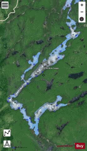 Bras Coupe  Lac Du depth contour Map - i-Boating App - Satellite