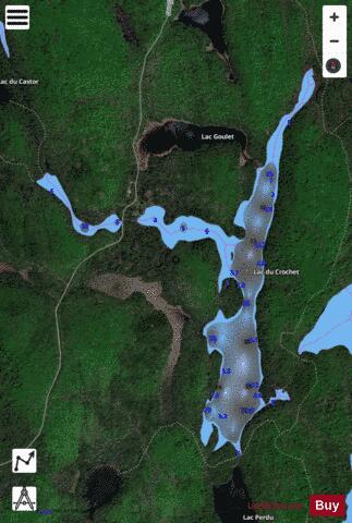 Crochet, Lac du depth contour Map - i-Boating App - Satellite