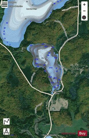 Dame, Lac de la depth contour Map - i-Boating App - Satellite