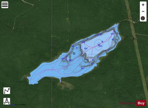 Denys, Lac depth contour Map - i-Boating App - Satellite