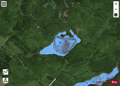 Desire, Lac depth contour Map - i-Boating App - Satellite