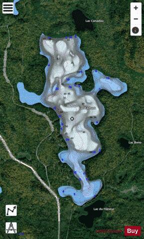 Earhart, Lac depth contour Map - i-Boating App - Satellite
