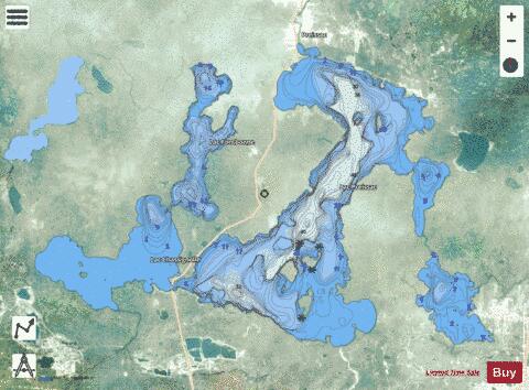 Fontbonne Lac + Cadillac Lac + Lac Preissac depth contour Map - i-Boating App - Satellite