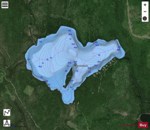 Goelands, Lac aux depth contour Map - i-Boating App - Satellite