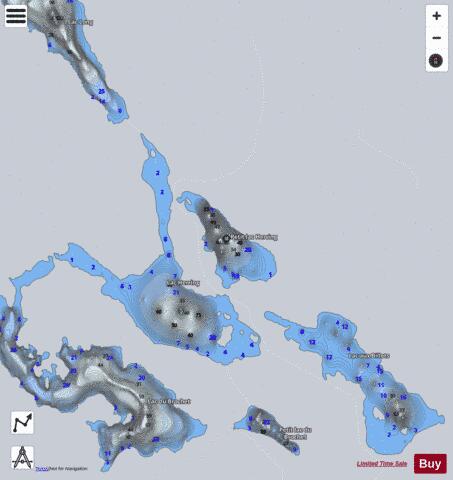 Herring  Petit Lac depth contour Map - i-Boating App - Satellite