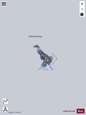 Lac Lecomte depth contour Map - i-Boating App - Satellite