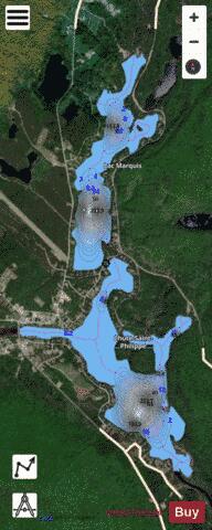 Kiamika, Petit lac depth contour Map - i-Boating App - Satellite