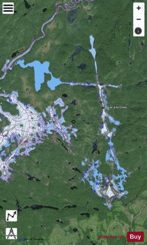 Lac A La Croix depth contour Map - i-Boating App - Satellite