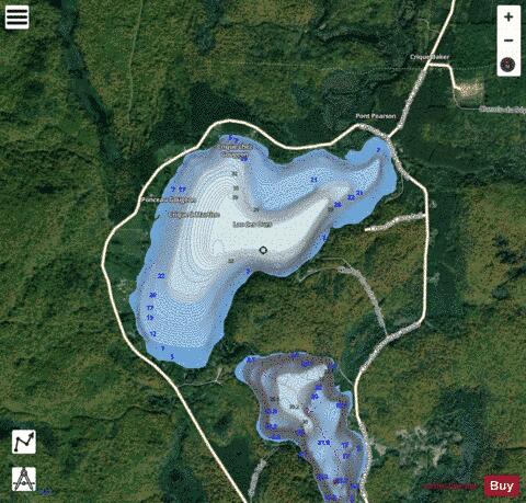 Lac Des Ours depth contour Map - i-Boating App - Satellite
