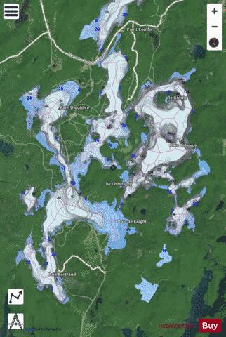 Lac Pemichangan depth contour Map - i-Boating App - Satellite