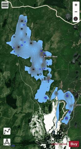 Lac Mer Bleue et LaCroix depth contour Map - i-Boating App - Satellite