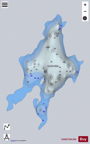 Pluie  Lac A La depth contour Map - i-Boating App - Satellite