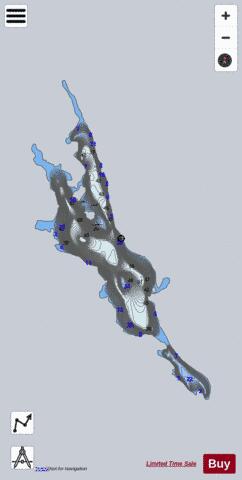 Lake X depth contour Map - i-Boating App - Satellite