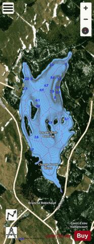 Saint-Damase, Lac de depth contour Map - i-Boating App - Satellite
