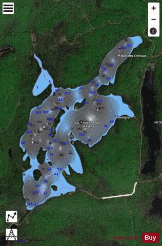 Saint-Francois-d'Assise, Lac depth contour Map - i-Boating App - Satellite