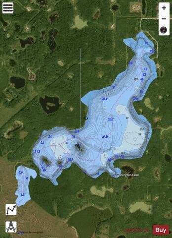 Cannington Lake depth contour Map - i-Boating App - Satellite