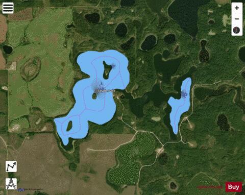 Coyote Lake depth contour Map - i-Boating App - Satellite