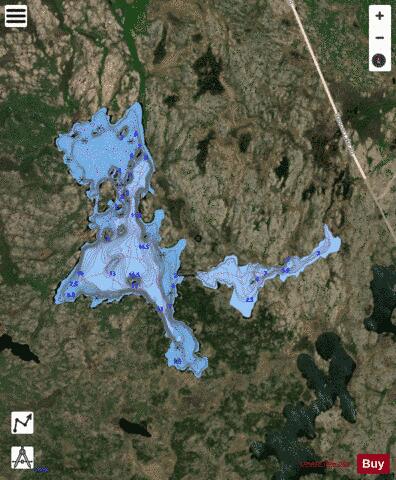 Creighton Lake depth contour Map - i-Boating App - Satellite