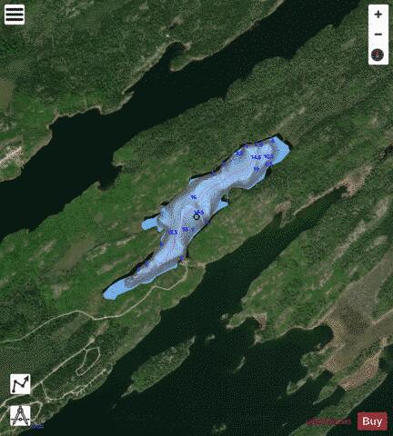 Downton Lake (Two Portages) depth contour Map - i-Boating App - Satellite