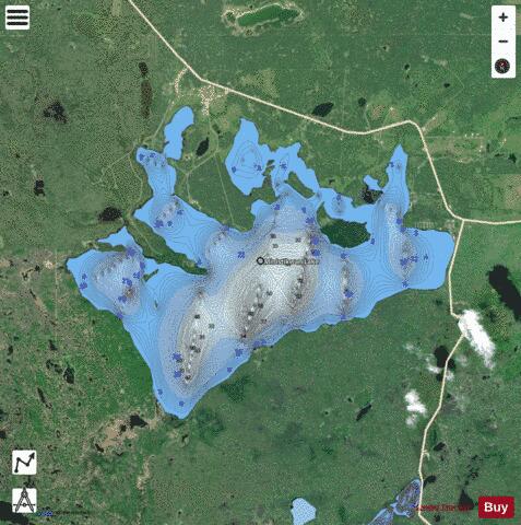 Ministikwan Lake depth contour Map - i-Boating App - Satellite