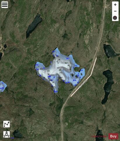 Mullock Lake depth contour Map - i-Boating App - Satellite