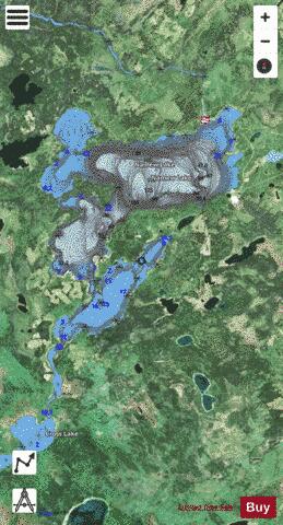 Namew Lake depth contour Map - i-Boating App - Satellite