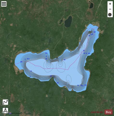 Pebble Lake depth contour Map - i-Boating App - Satellite