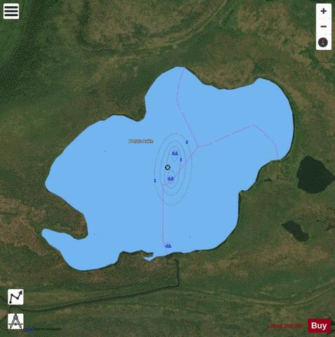 Potato Lake  Delta depth contour Map - i-Boating App - Satellite