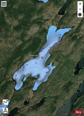 Preview Lake depth contour Map - i-Boating App - Satellite