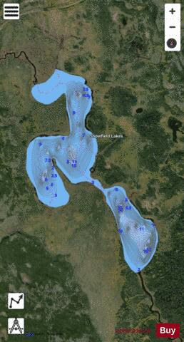 Snowfield Lake depth contour Map - i-Boating App - Satellite