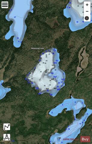 Mekewap Lake depth contour Map - i-Boating App - Satellite