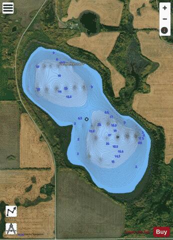 Von Mehren Lake depth contour Map - i-Boating App - Satellite