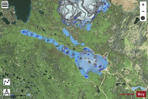 Waskesiu Lake depth contour Map - i-Boating App - Satellite
