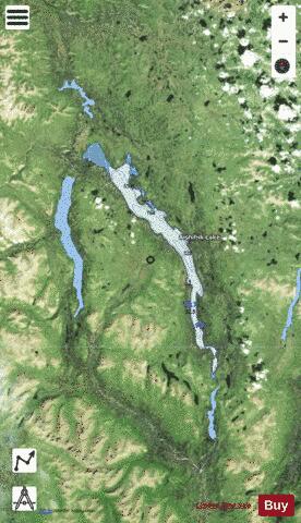Aishihik depth contour Map - i-Boating App - Satellite