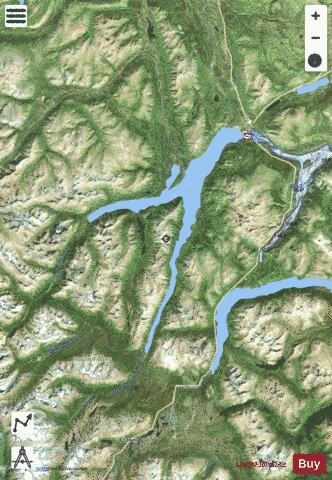 Bennett depth contour Map - i-Boating App - Satellite