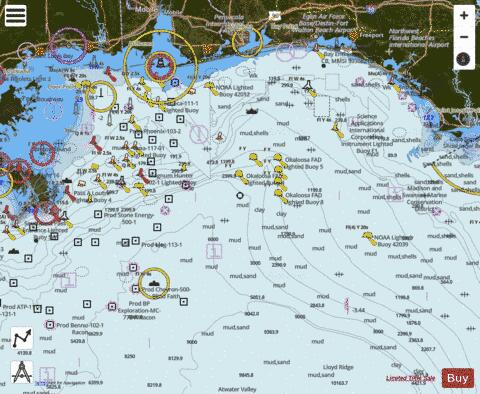 LEASE BLOCK FOR CAPE ST. GEORGE TO MISSISSIPPI PASSES Marine Chart - Nautical Charts App - Satellite