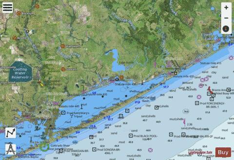MATAGORDA BAY TO CEDAR LAKES SIDE A Marine Chart - Nautical Charts App - Satellite