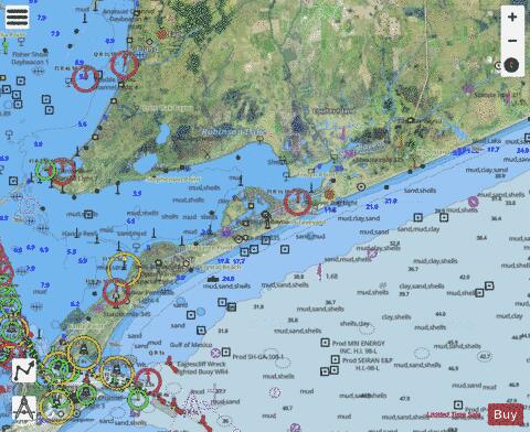 ELLENDER TO GALVESTON - EAST BAY Marine Chart - Nautical Charts App - Satellite