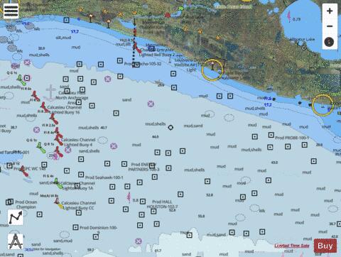 ROLLOVER BAYOU TO CALCASIEU PASS Marine Chart - Nautical Charts App - Satellite