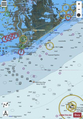 PORT FOURCHON AND APPROACHES Marine Chart - Nautical Charts App - Satellite