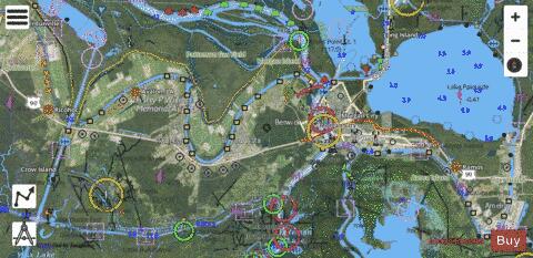 BAYOU BOEUF TO WAX LAKE OUTLET Marine Chart - Nautical Charts App - Satellite