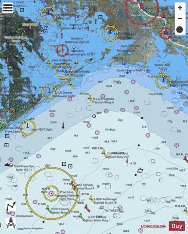 BARATARIA BAY AND APPROACHES Marine Chart - Nautical Charts App - Satellite