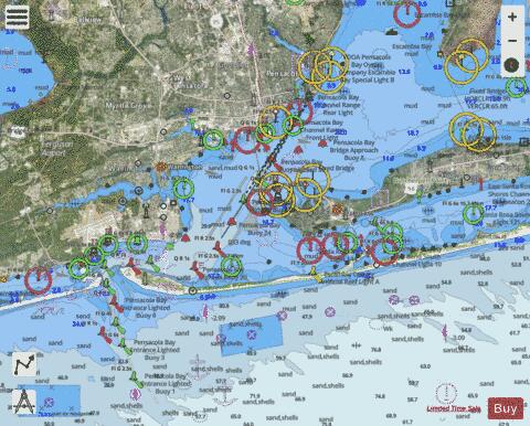 PENSACOLA BAY Marine Chart - Nautical Charts App - Satellite
