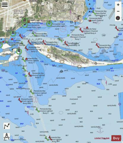 PENSACOLA BAY ENTRANCE Marine Chart - Nautical Charts App - Satellite